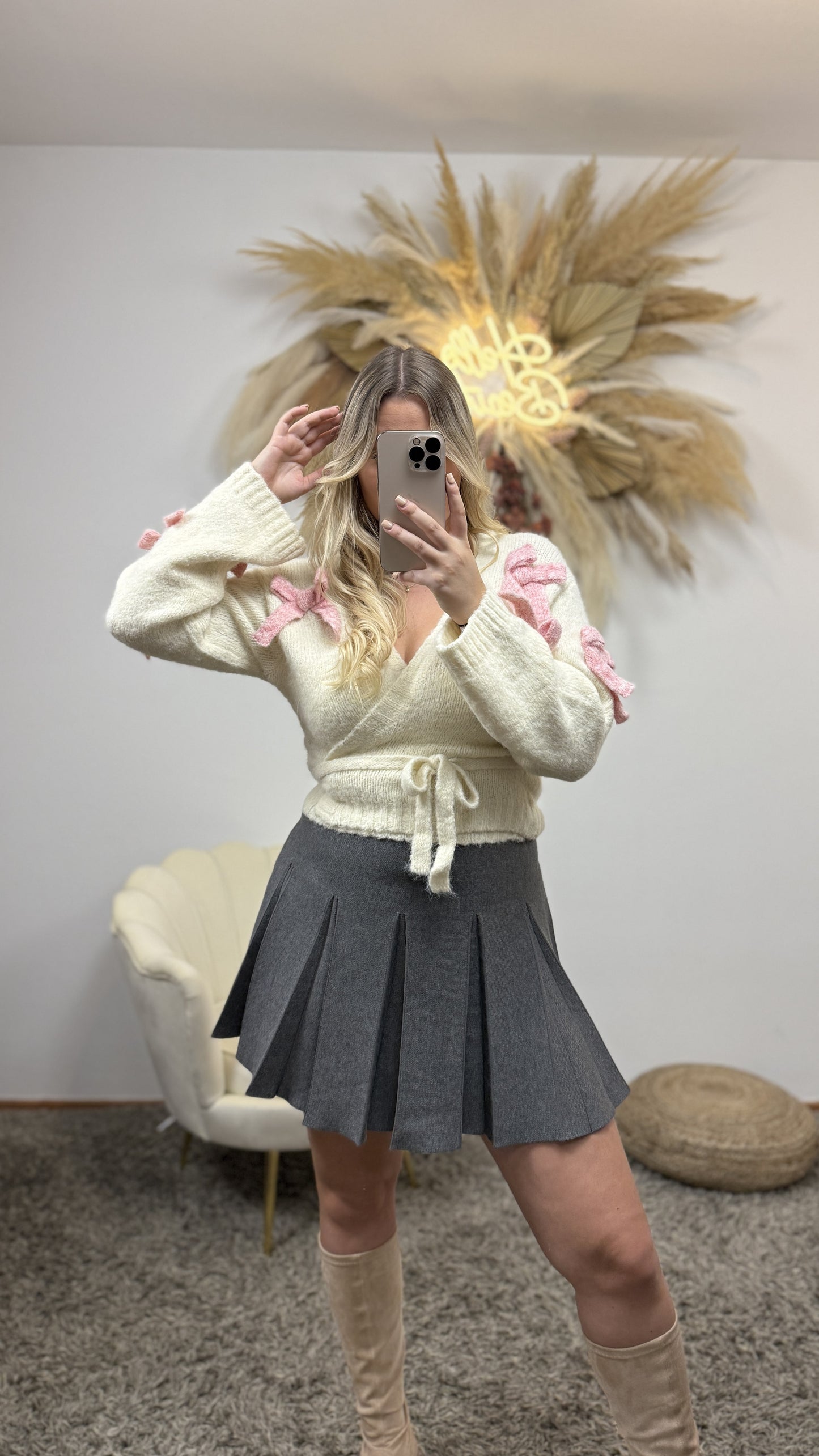 Cardigan Sophia | Creme/Rosa