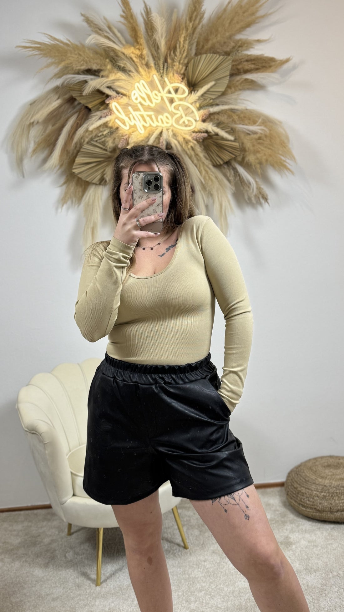 Leder-Shorts