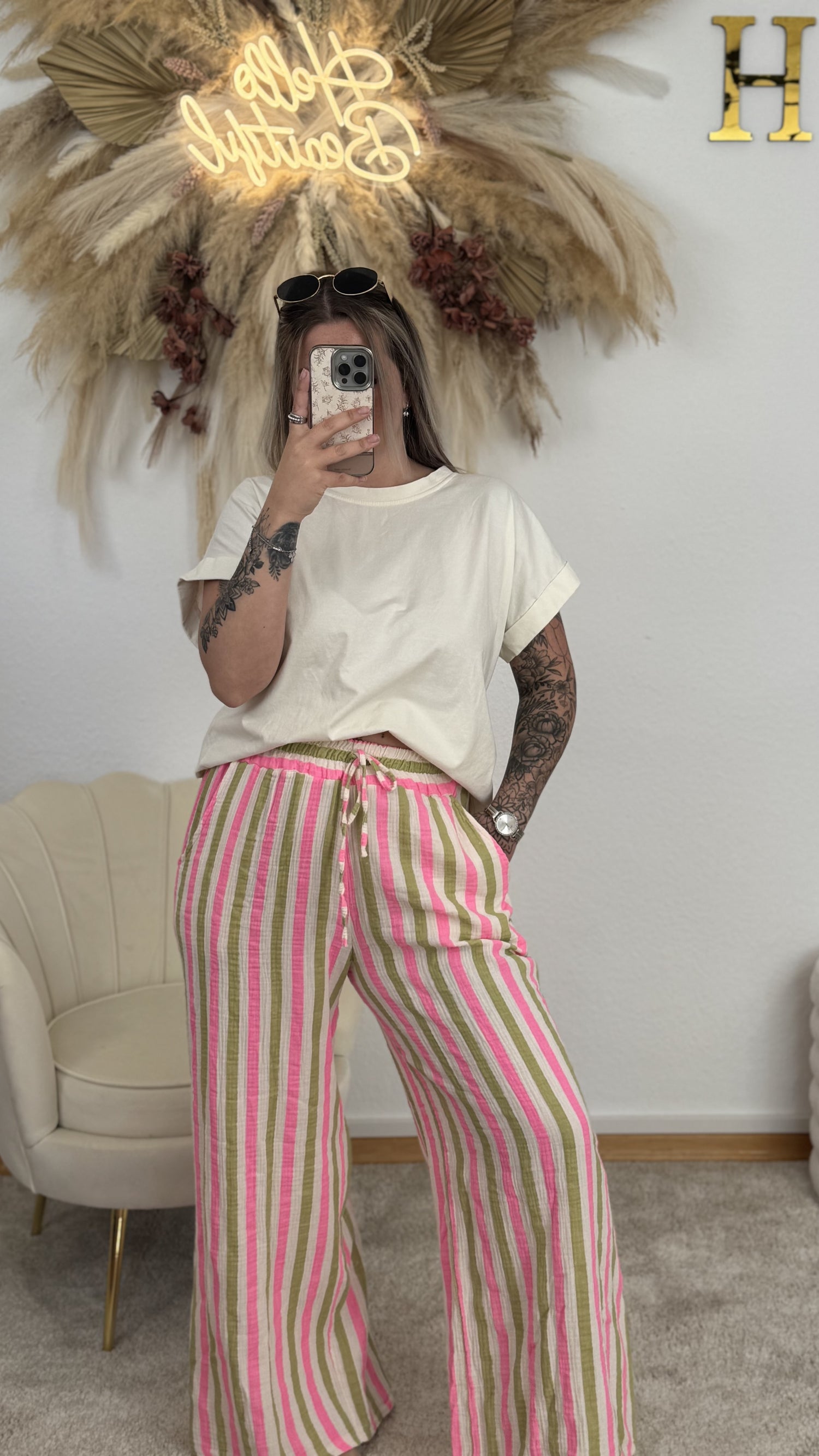 Musselin Hosen Stripes
