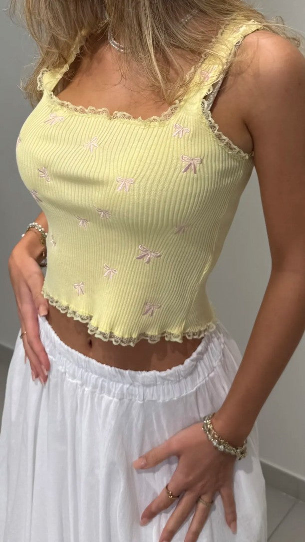Spitzentop Schleife